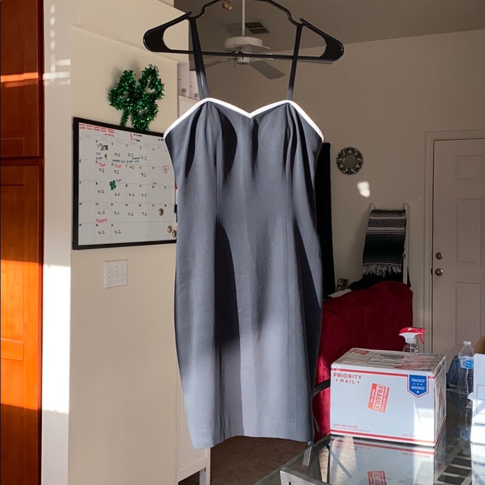 Black and white mini strapped dress
